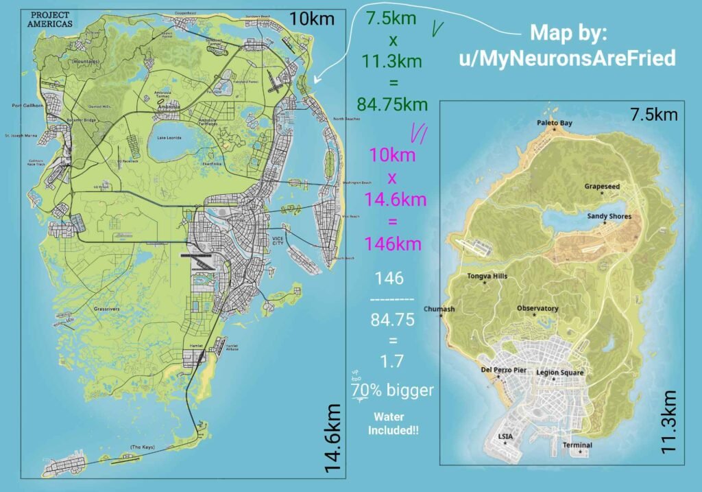 GTA 6 vs. GTA 5: What We Know About Their Maps So Far